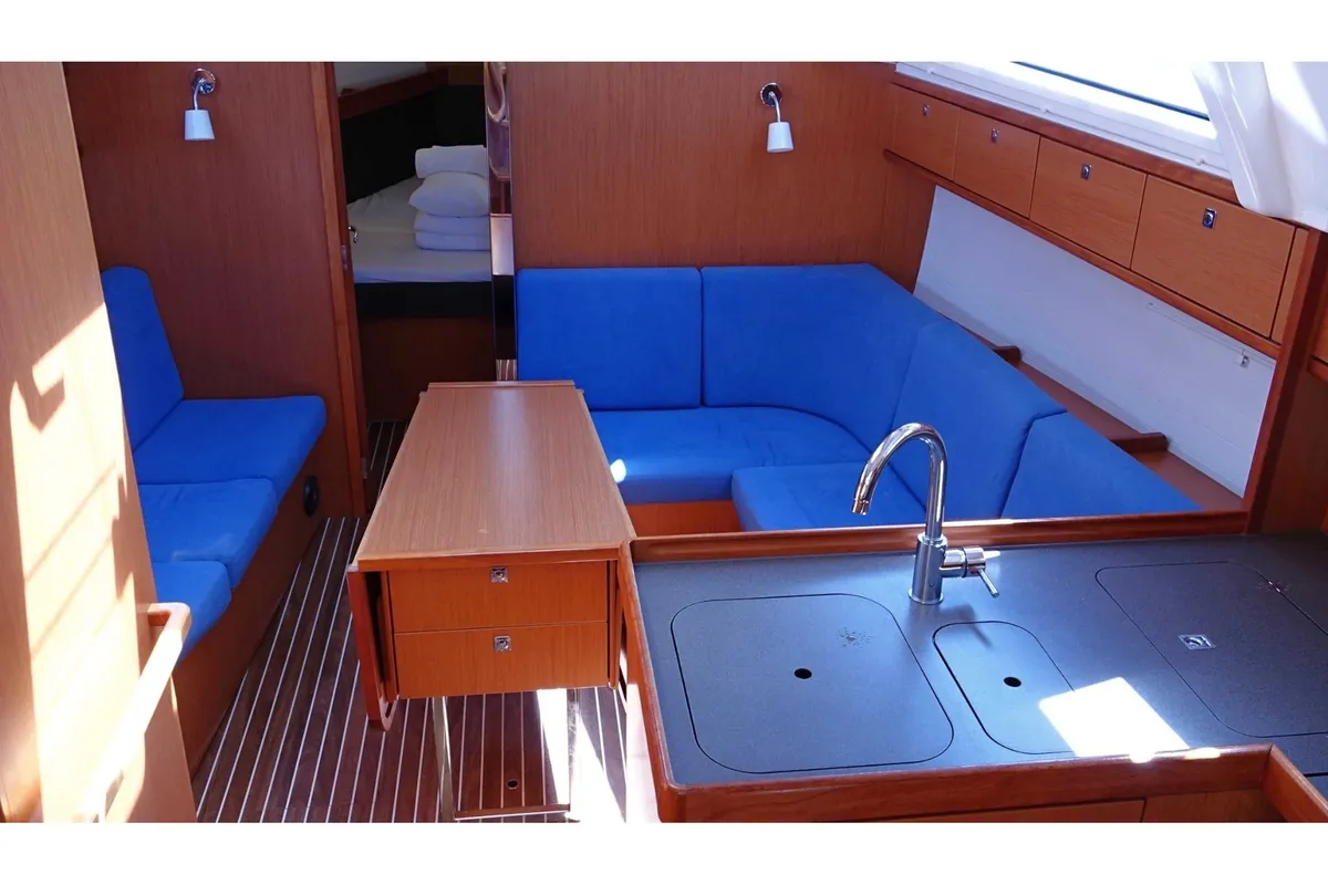Galley of Eirene, a Bavaria Cruiser 37 sailboat at Zadar, Croatia