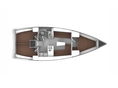 Floor plan of Eirene, a Bavaria Cruiser 37 sailboat at Zadar, Croatia
