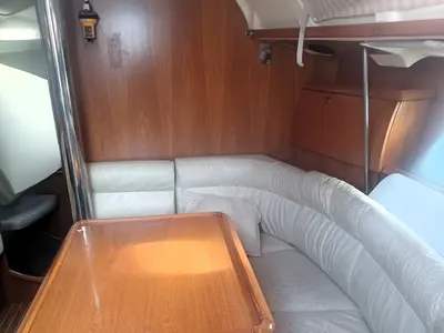 Salon of Evina, a Jeanneau Sun Odyssey 40.3 sailboat at Lefkada, Greece