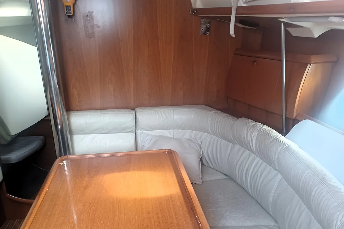 Salon of Evina, a Jeanneau Sun Odyssey 40.3 sailboat at Lefkada, Greece