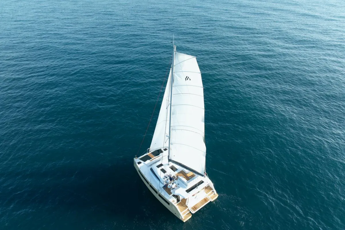 Carlota, a Aventura 45 catamaran at Dénia, Spain