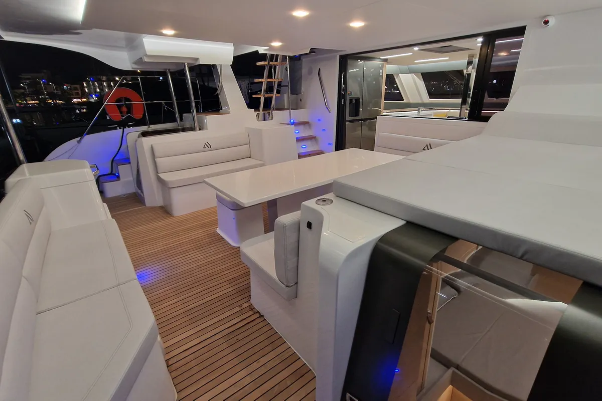 Carlota, a Aventura 45 catamaran at Dénia, Spain
