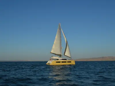 Carlota, a Aventura 45 catamaran at Dénia, Spain