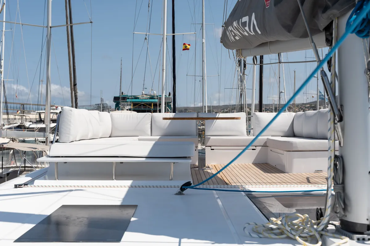 Carlota, a Aventura 45 catamaran at Dénia, Spain