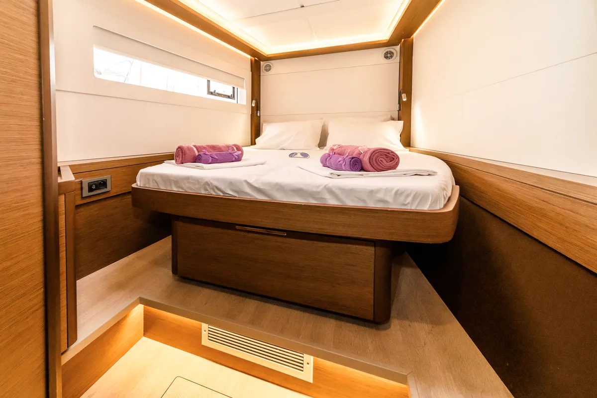 Cabin on Pegasus, a Lagoon 46 catamaran at Kos, Greece