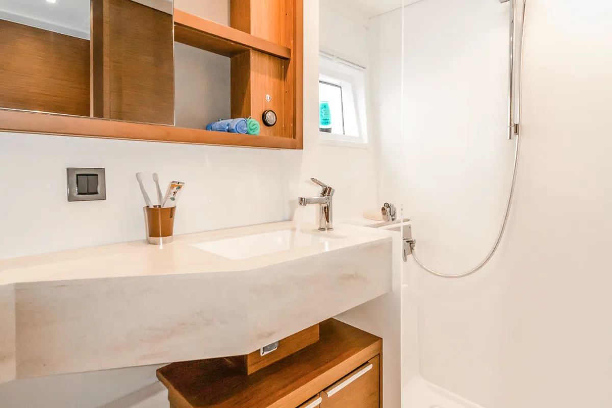 Head on Pegasus, a Lagoon 46 catamaran at Kos, Greece