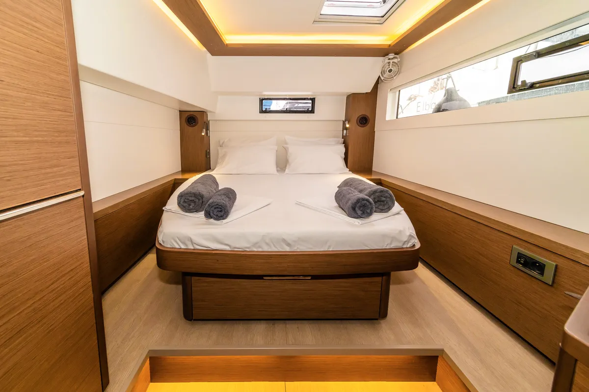 Cabin on Pegasus, a Lagoon 46 catamaran at Kos, Greece
