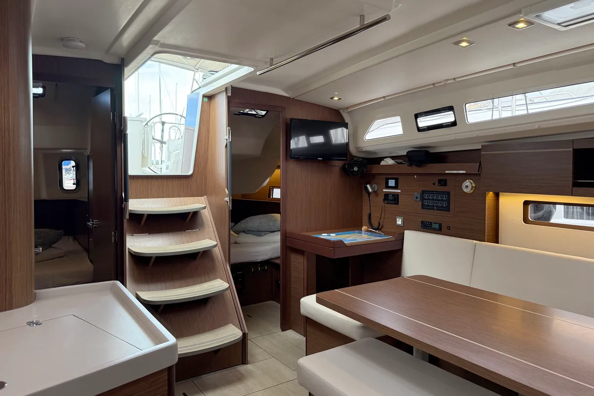 Salon of Hera, a Beneteau Oceanis 40.1 sailboat at Grad Biograd na Moru, Croatia