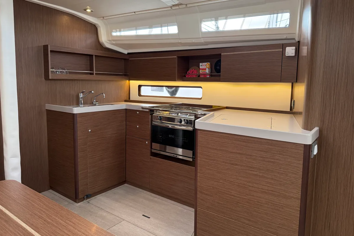 Galley of Hera, a Beneteau Oceanis 40.1 sailboat at Grad Biograd na Moru, Croatia