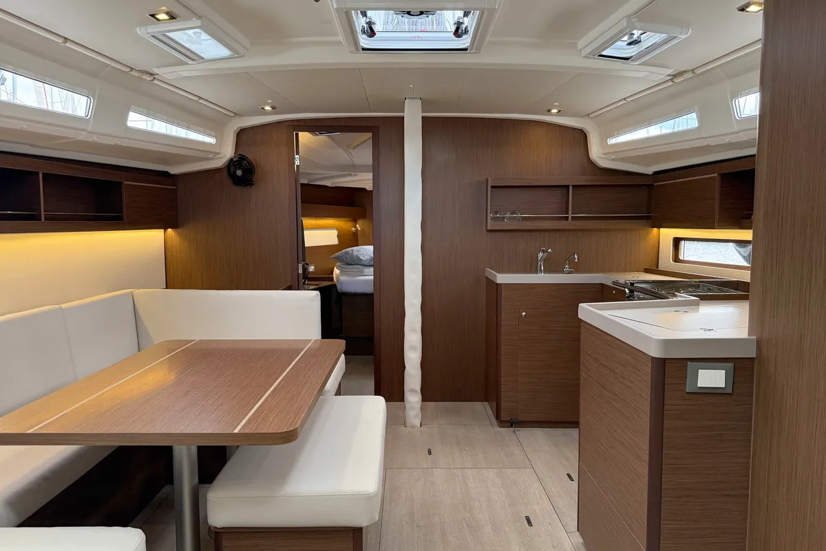 Salon of Hera, a Beneteau Oceanis 40.1 sailboat at Grad Biograd na Moru, Croatia