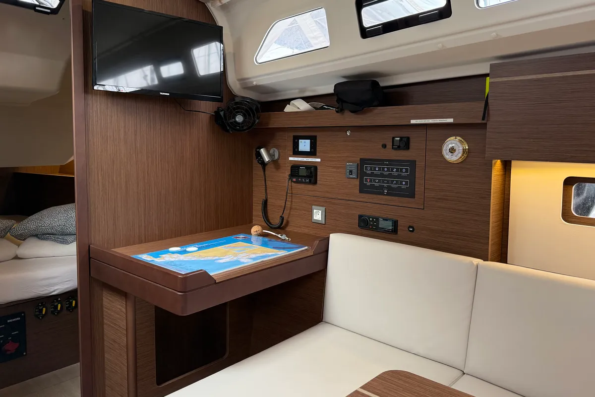 Salon of Hera, a Beneteau Oceanis 40.1 sailboat at Grad Biograd na Moru, Croatia