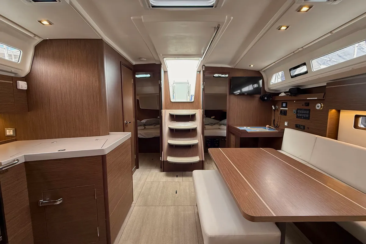Salon of Hera, a Beneteau Oceanis 40.1 sailboat at Grad Biograd na Moru, Croatia