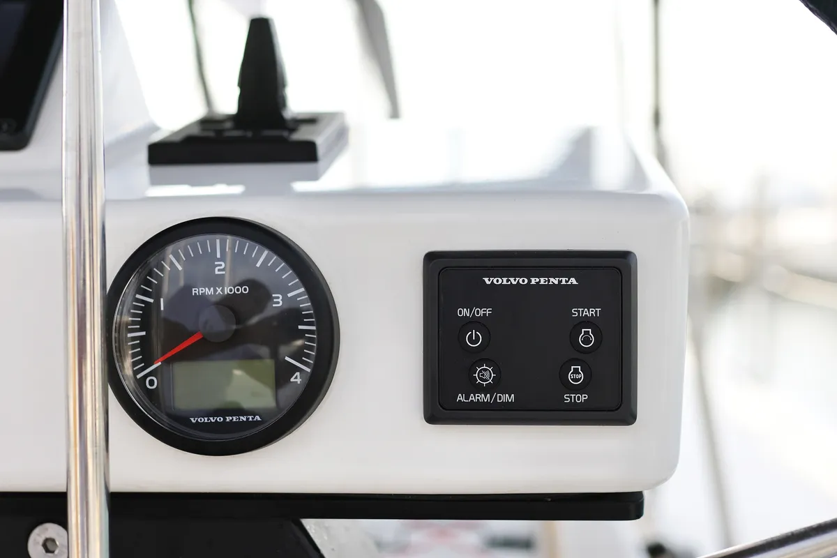 Cockpit of Odyssey, a Dufour 470 sailboat at Općina Sukošan, Croatia