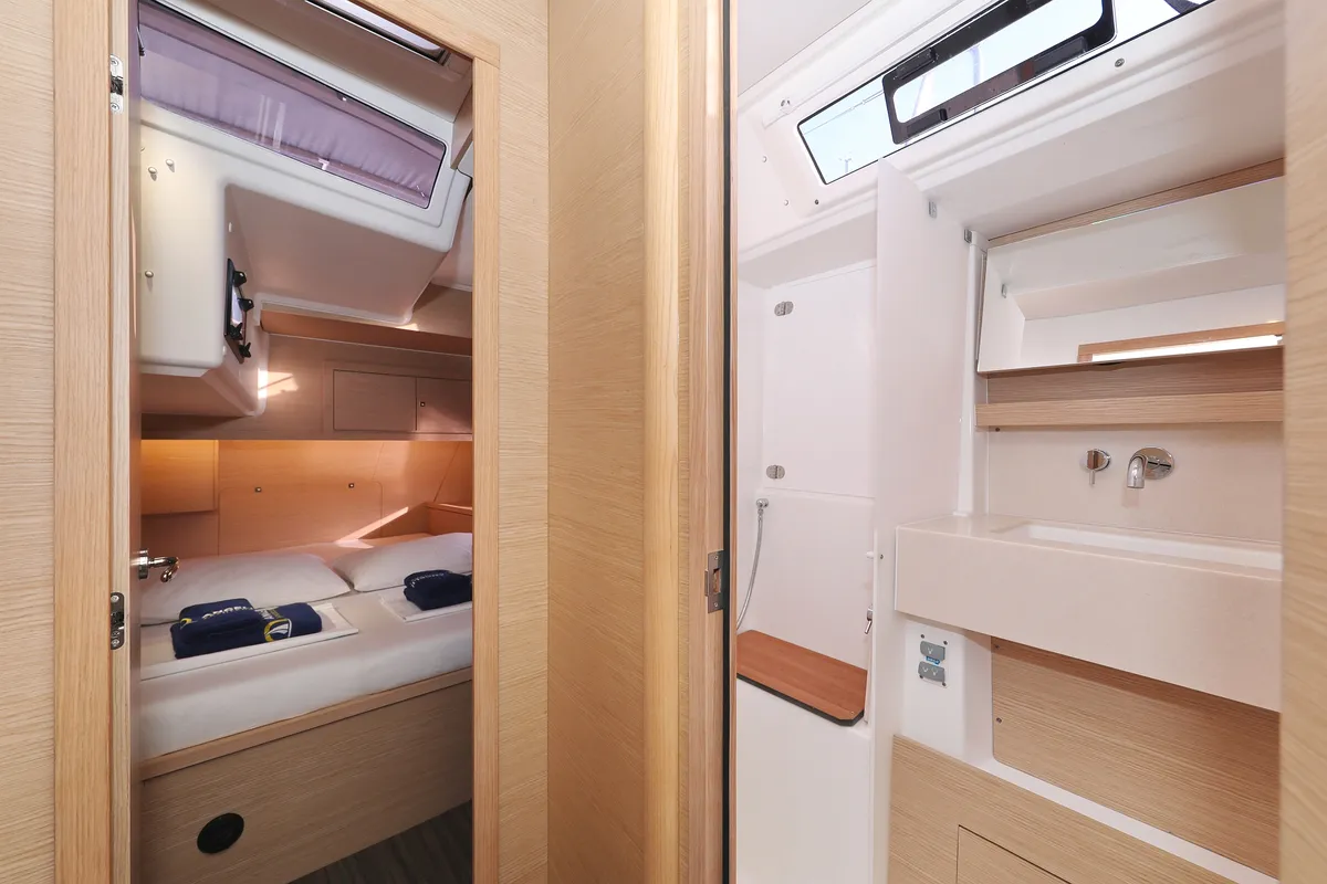 Cabin on Odyssey, a Dufour 470 sailboat at Općina Sukošan, Croatia