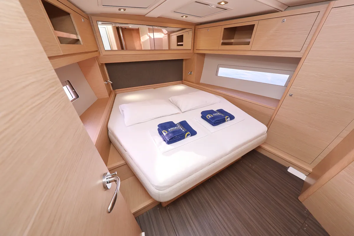 Cabin on Odyssey, a Dufour 470 sailboat at Općina Sukošan, Croatia