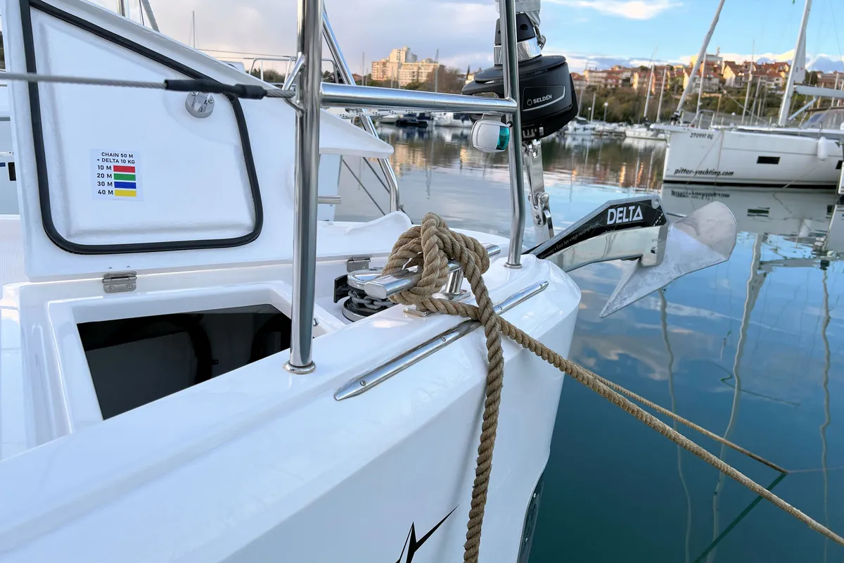 Mala Hana, a Bavaria C38 sailboat at Grad Pula, Croatia