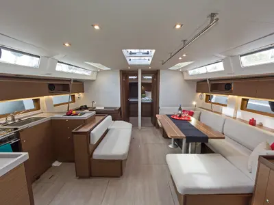Salon of Cuba Libre, a Beneteau Oceanis 51.1 sailboat at Municipal Unit of Rhodes, Greece