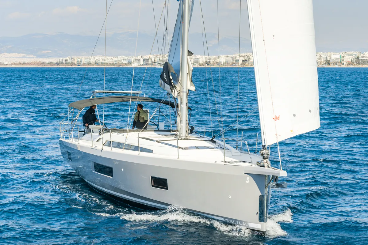 Exterior view of Cuba Libre, a Beneteau Oceanis 51.1 sailboat at Municipal Unit of Rhodes, Greece