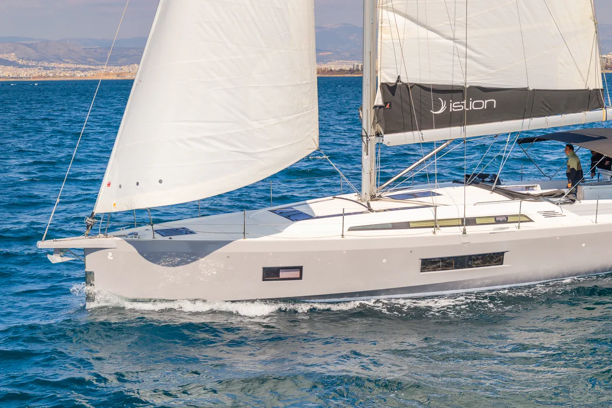 Exterior view of Cuba Libre, a Beneteau Oceanis 51.1 sailboat at Municipal Unit of Rhodes, Greece