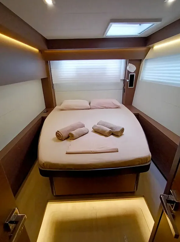 Deck of Icarus, a Lagoon 50 catamaran at Athens, Greece