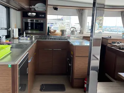 Galley of La Condesa, a Lagoon 46 catamaran at Grad Kaštela, Croatia