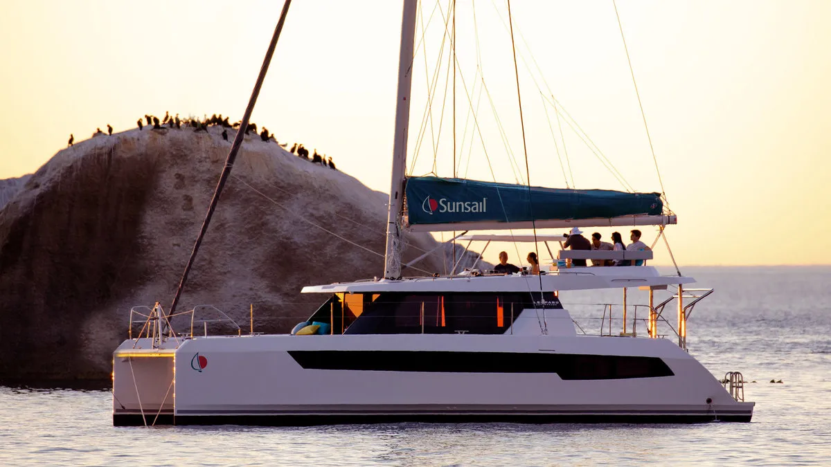 Exterior view of Sunsail 424/4/4 Premium, a Gulet Sunsail 424 catamaran at Road Town, British Virgin Islands