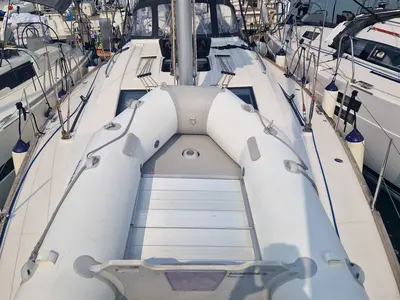 Deck of Moonlight, a Elan Impression 45.1 sailboat at Trogir, Croatia