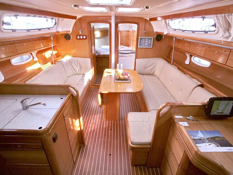 Salon of Aristoteles, a Bavaria 38 Cruiser sailboat at Lavreotiki Municipal Unit, Greece