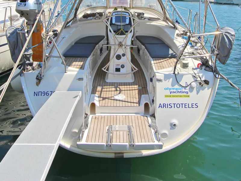 Exterior view of Aristoteles, a Bavaria 38 Cruiser sailboat at Lavreotiki Municipal Unit, Greece
