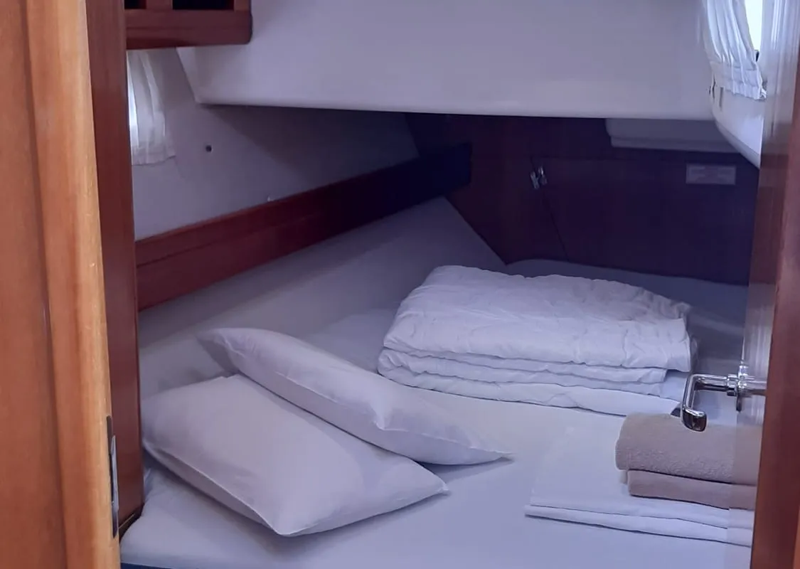 Cabin on Pošip, a Bavaria 42 Cruiser sailboat at Grad Trogir, Croatia