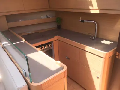 Galley of Hola, a Dufour 56 Exclusive sailboat at Olbia, Italy