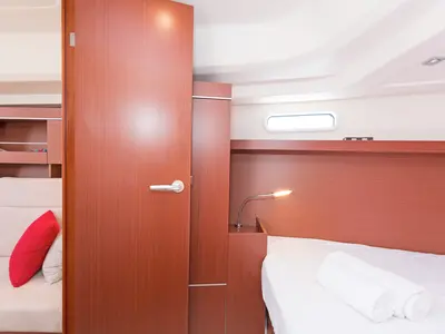 Cabin on Capriccio, a Hanse 385 sailboat at Lavreotiki Municipal Unit, Greece