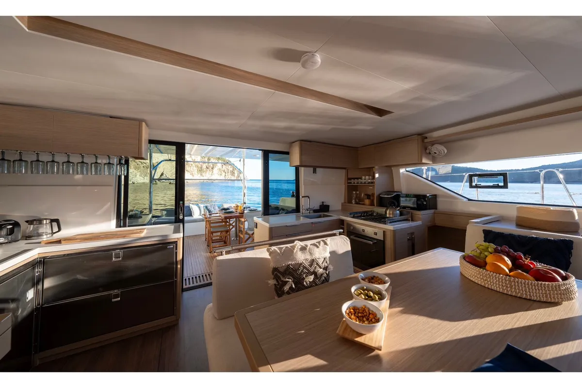 Salon of North Star, a Lagoon 51 catamaran at Municipal Unit of Lefkada, Greece