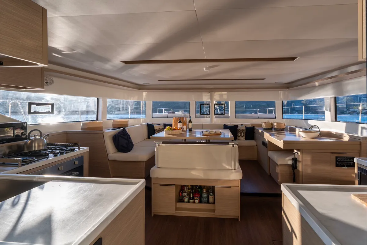 Salon of North Star, a Lagoon 51 catamaran at Municipal Unit of Lefkada, Greece