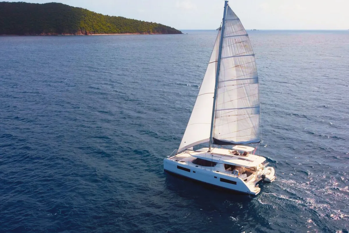 Exterior view of Tropical Squeeze, a Leopard 45 catamaran at Road Town, British Virgin Islands