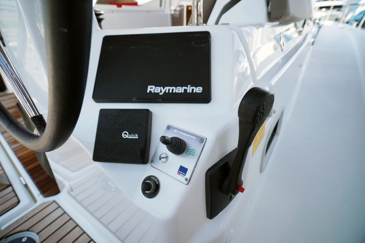 Cockpit of Red Marlin, a Jeanneau Sun Odyssey 490 sailboat at Marmaris, Turkey