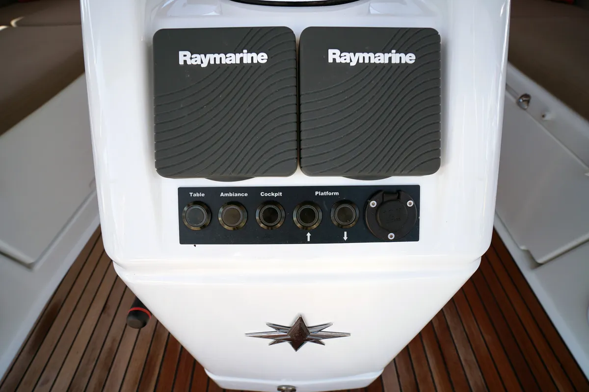 Cockpit of Red Marlin, a Jeanneau Sun Odyssey 490 sailboat at Marmaris, Turkey