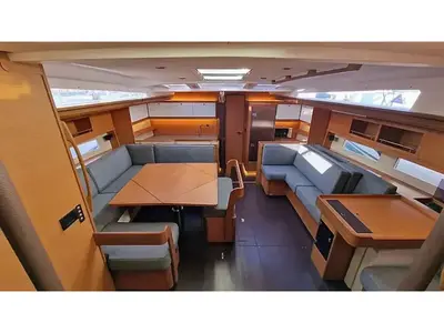 Salon of Razzmatazz, a Dufour 56 Exclusive sailboat at Capo d'Orlando, Italy