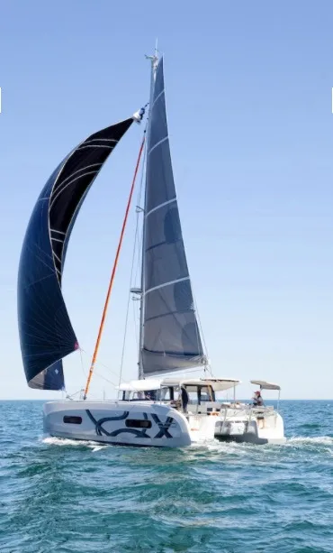 Exterior view of Ella, a Excess 11 catamaran at Mytikas, Greece