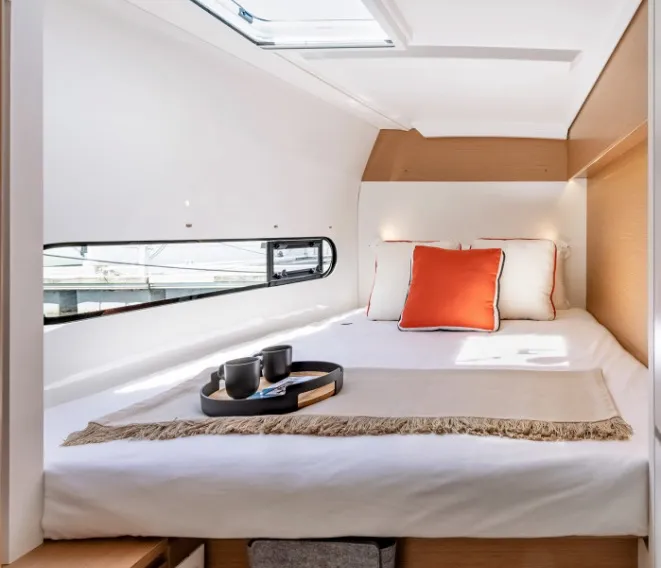 Cabin on Ella, a Excess 11 catamaran at Mytikas, Greece