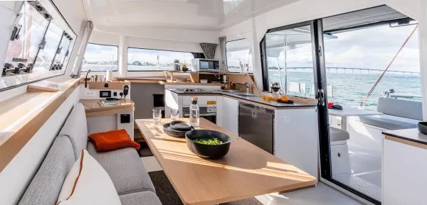 Galley of Ella, a Excess 11 catamaran at Mytikas, Greece