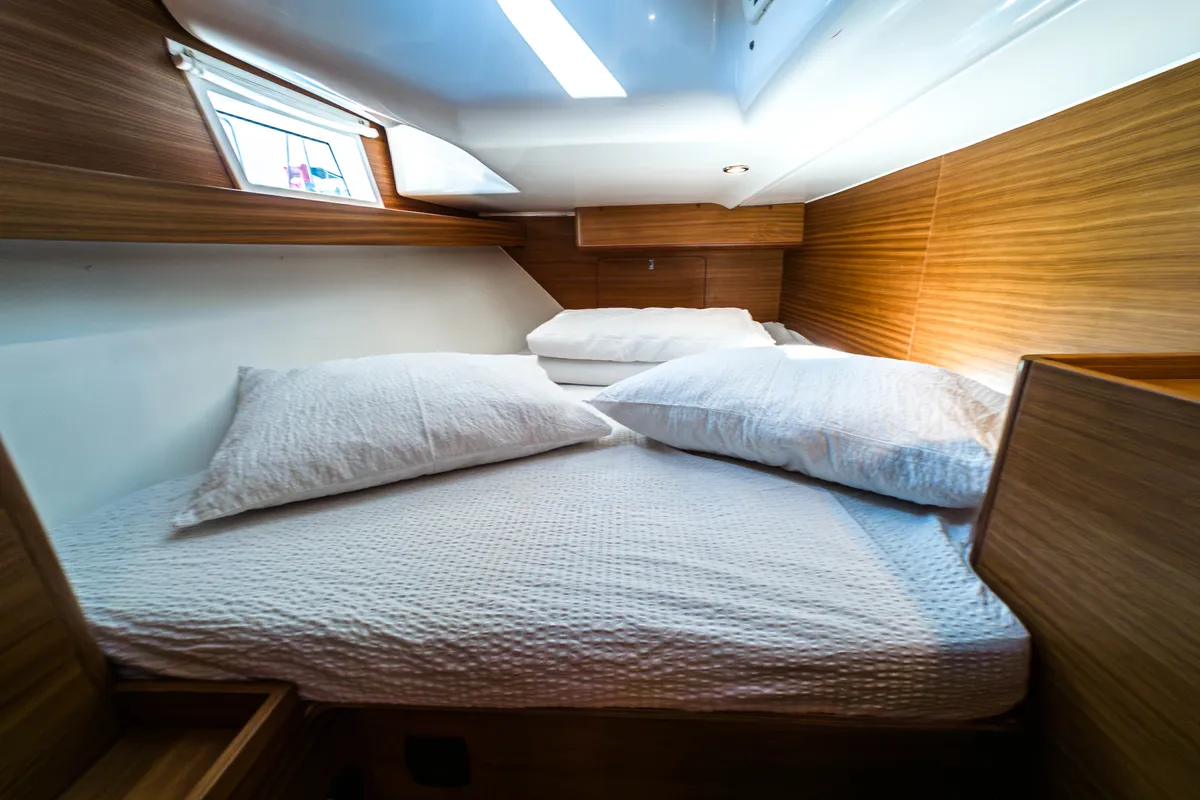 Cabin on Tamikaya, a Elan Impression 40.1 sailboat at Punat, Croatia