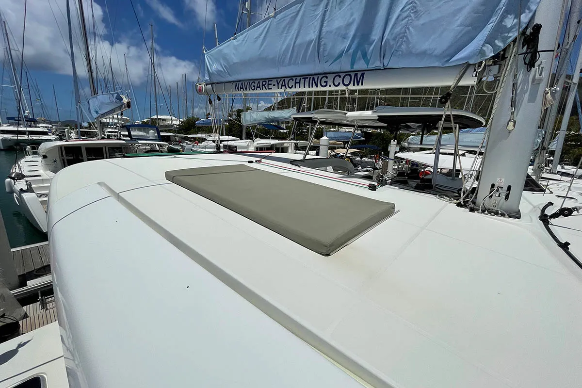 Deck of Moana, a Lagoon 42 catamaran at Road Town, British Virgin Islands