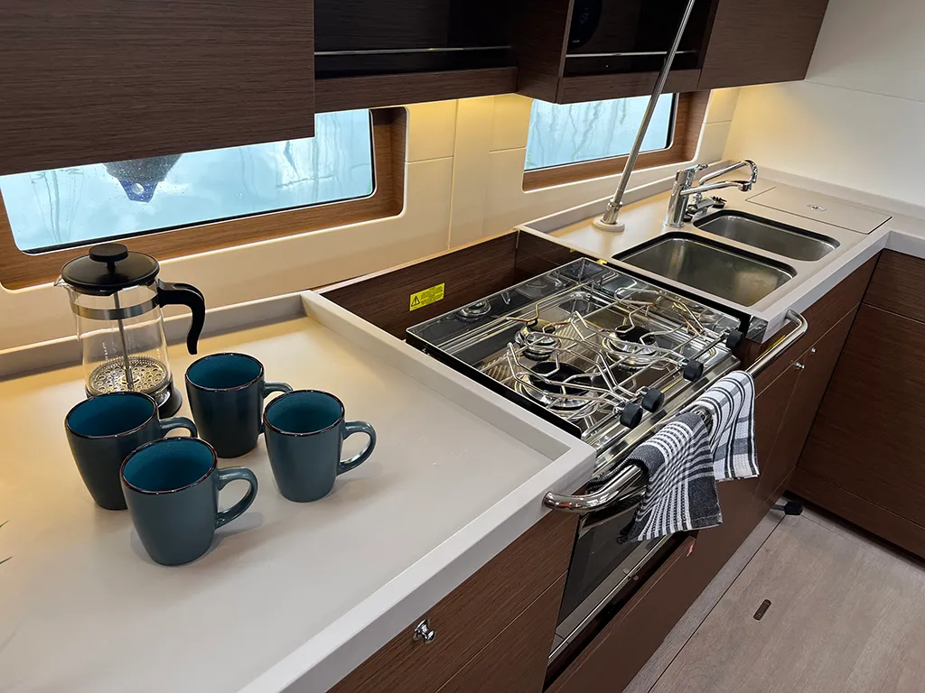 Galley of Lella Belle, a Beneteau Oceanis 46.1 sailboat at Athens, Greece