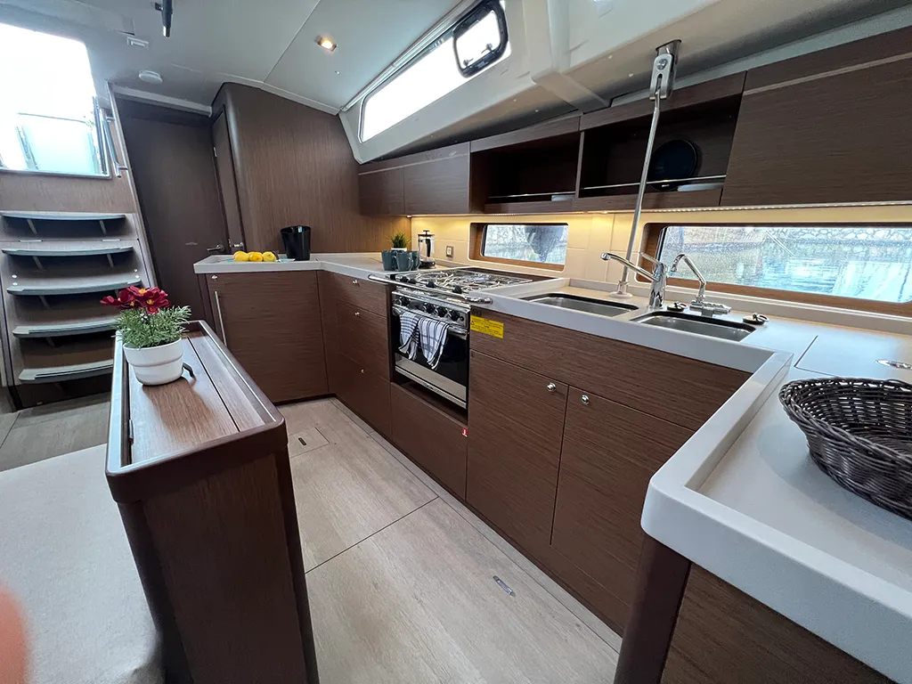 Galley of Lella Belle, a Beneteau Oceanis 46.1 sailboat at Athens, Greece