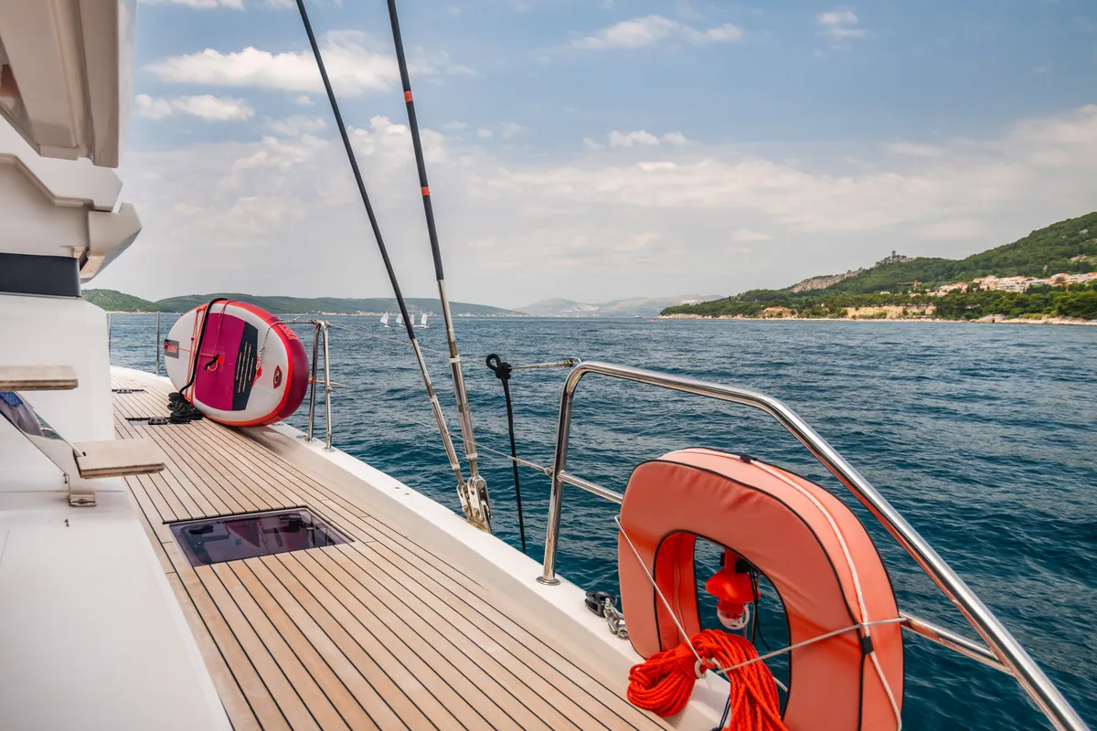 Princess S, a Lagoon 55 catamaran at Grad Kaštela, Croatia