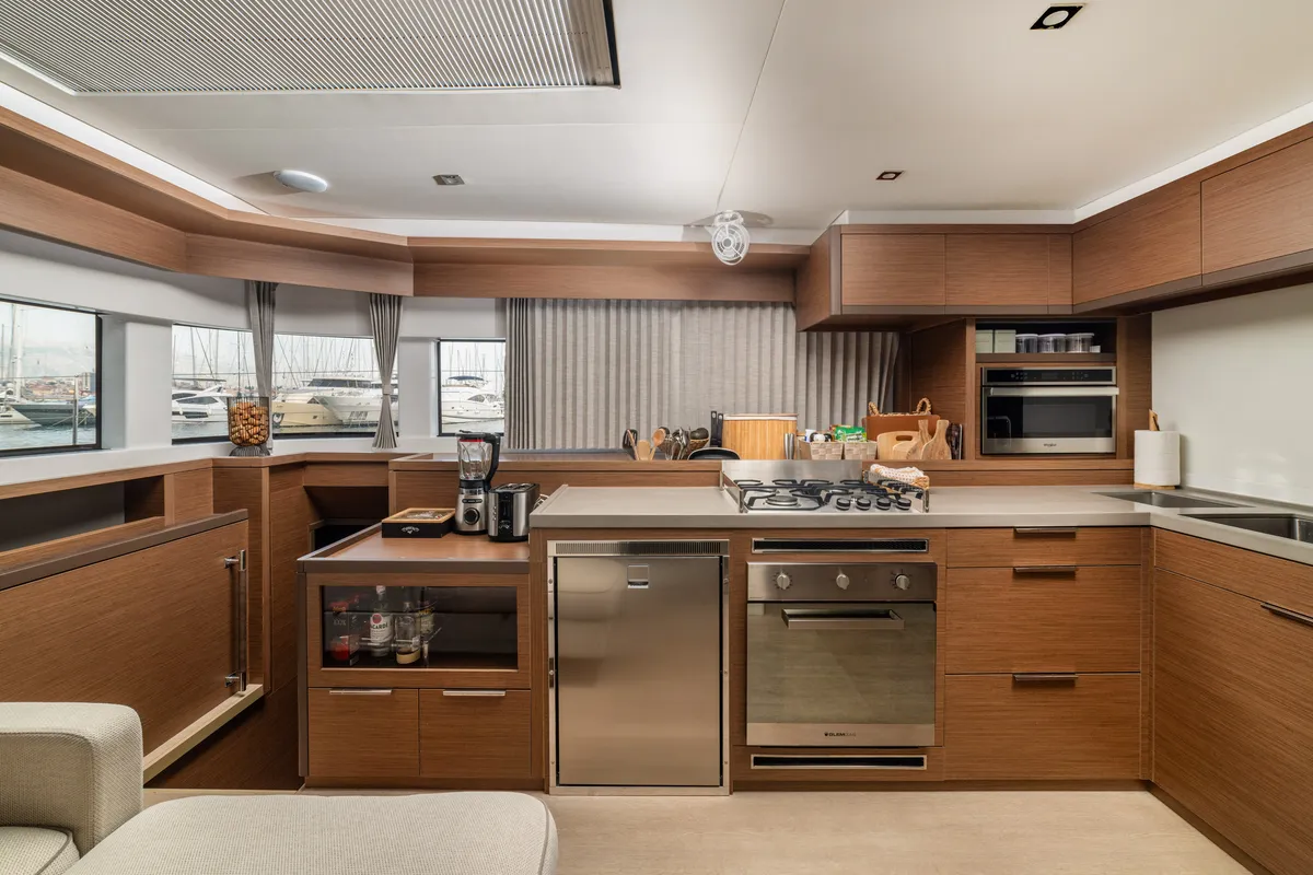 Galley of Princess S, a Lagoon 55 catamaran at Grad Kaštela, Croatia