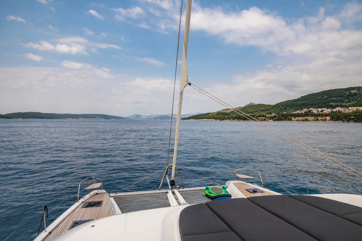 Princess S, a Lagoon 55 catamaran at Grad Kaštela, Croatia