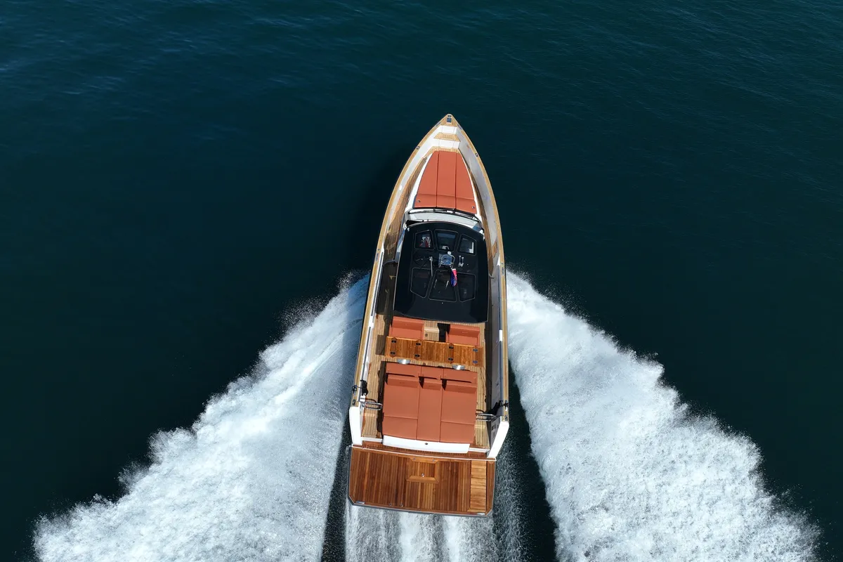 Exterior view of No Name, a Fjord 44 Open motor yacht at Grad Kaštela, Croatia