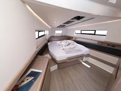 Cabin on No Name, a Fjord 44 Open motor yacht at Grad Kaštela, Croatia
